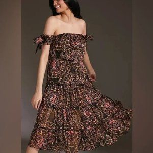 MISA Micaela Off-The-Shoulder Printed Maxi Dress